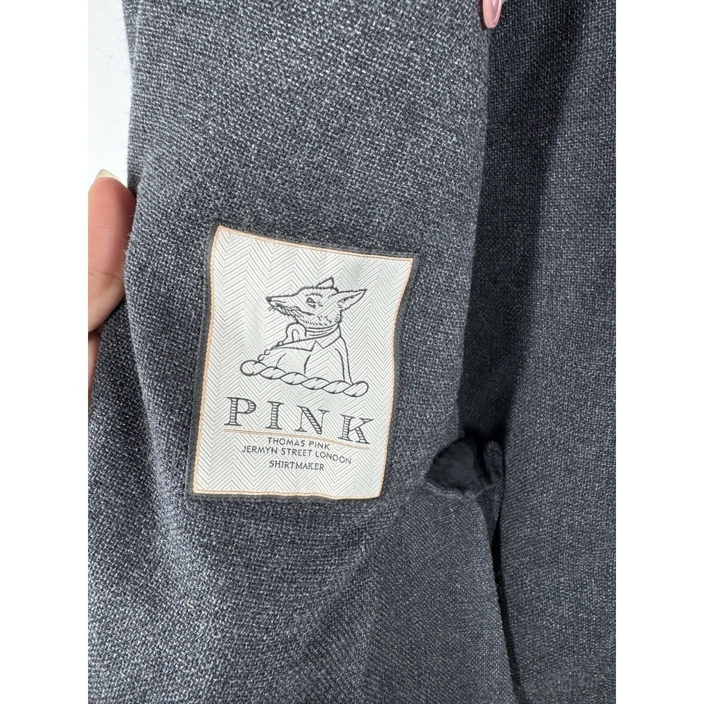 THOMAS PINK ‎ Virgin Wool Suit Jacket Coat Blazer Grey Size 42 R Unstructured - Picture 5 of 11
